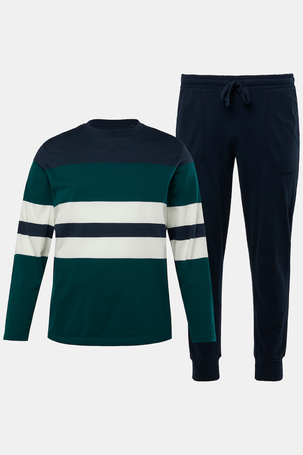 JP1880 pyjama, tweedelig, gestreept shirt met lange mouw, tot 8XL