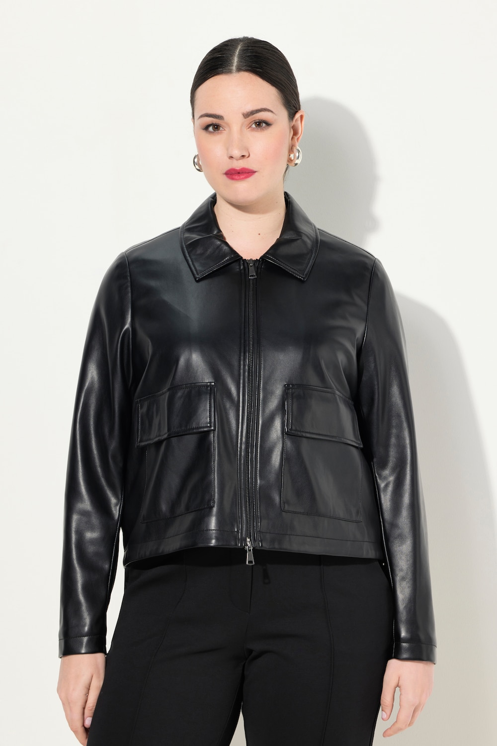 Große Größen Jacke, Damen, schwarz, Größe: 50/52, Polyester/Synthetische Fasern, Ulla Popken