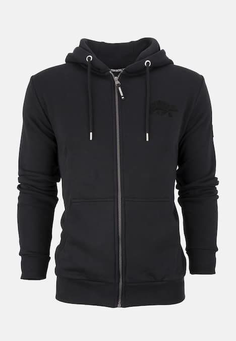 Zip Hoodie mit Frottee Logo