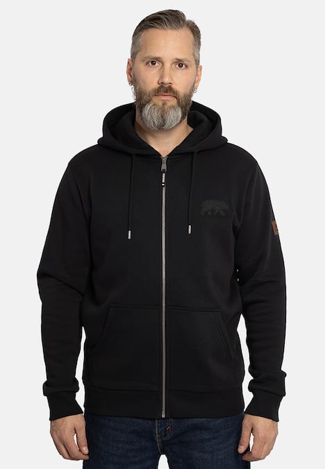 Zip Hoodie mit Frottee Logo