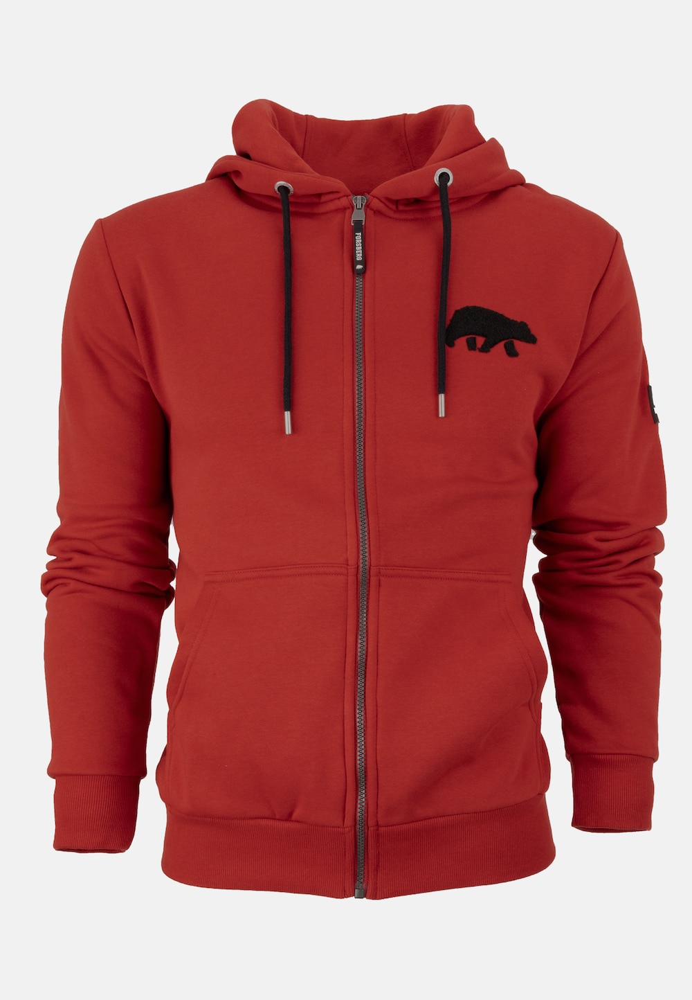 Zip Hoodie mit Frottee Logo