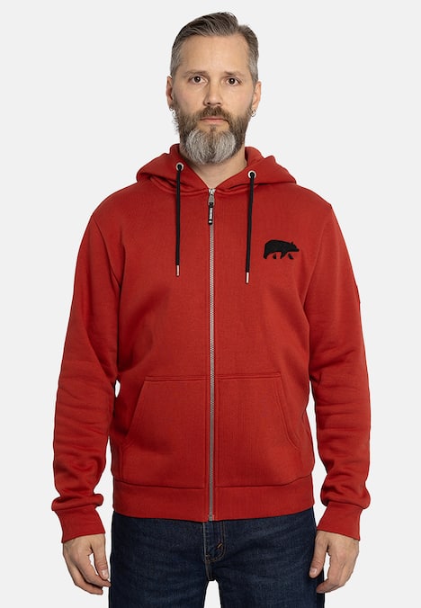 Zip Hoodie mit Frottee Logo