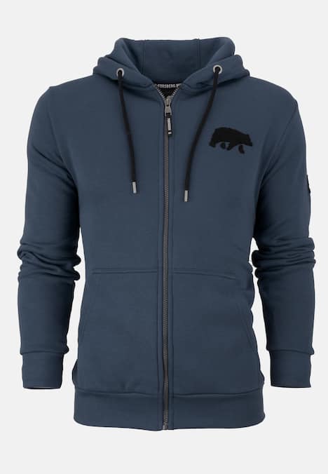 Zip Hoodie mit Frottee Logo