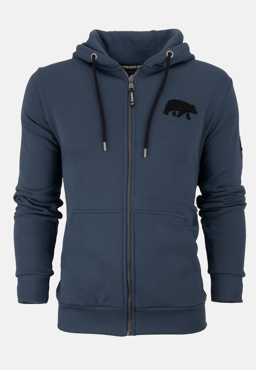 Zip Hoodie mit Frottee Logo