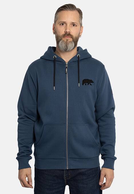 Zip Hoodie mit Frottee Logo