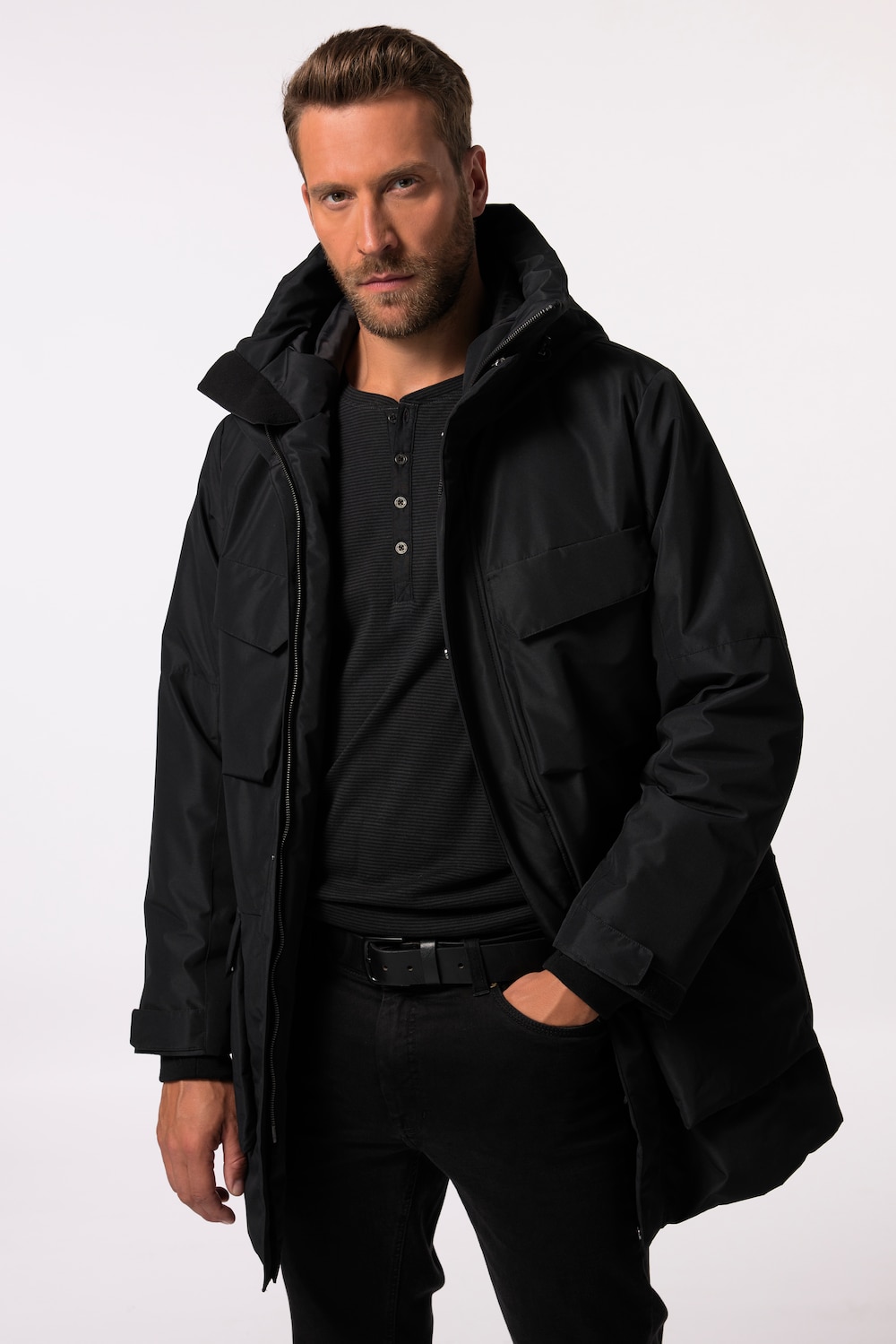 Grote Maten parka, Heren, zwart, Maat: 7XL, Polyester, JP1880