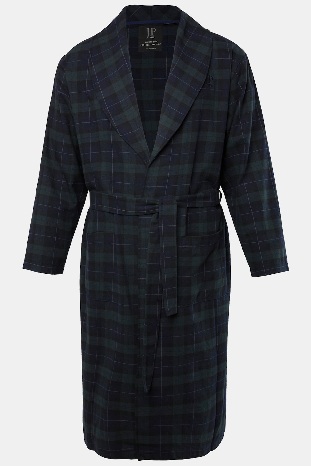 JP1880 Morgenmantel, Homewear, Karomuster, Schalkragen, bis 8 XL