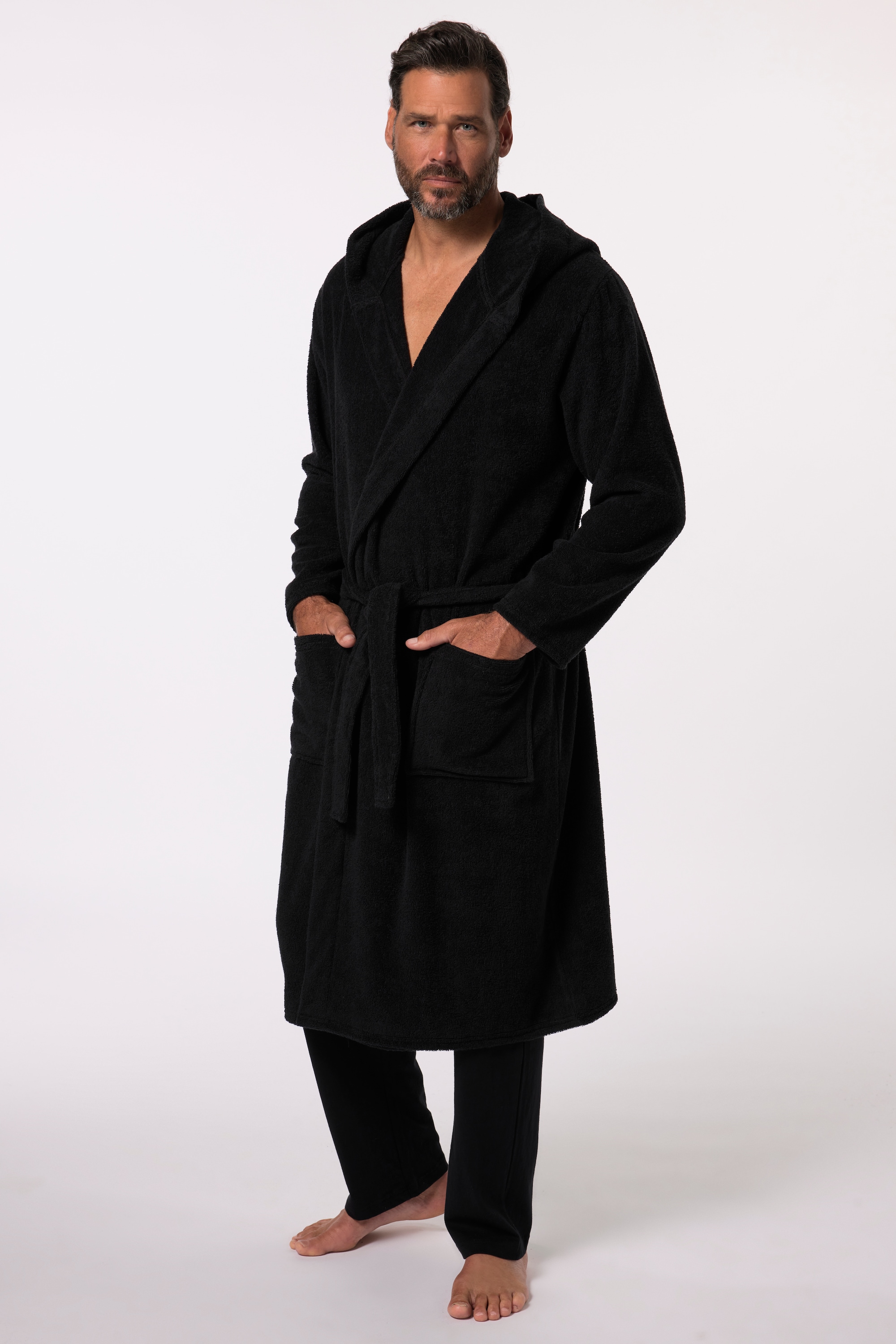 JP 1880 Herren große Größen Bademantel Homewear Frottee Kapuze 831167 - Produktbild 2