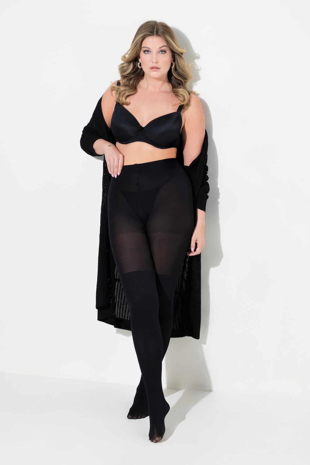 Große Größen Strumpfhose, Damen, schwarz, Größe: 50/52, Synthetische Fasern/Polyester, Ulla Popken