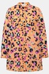 Colorful Leopard Print Longline Button-Down Shirt