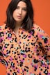 Colorful Leopard Print Longline Button-Down Shirt