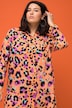 Colorful Leopard Print Longline Button-Down Shirt
