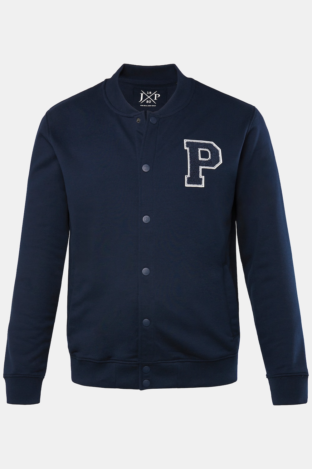 JP 1880 college-jas, sweatstof, tot 7XL