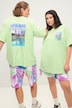 Oversized shirt, palmprints, ronde hals, halve mouwen, unisex