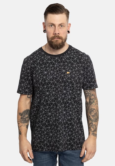 T-Shirt mit Polygonmuster