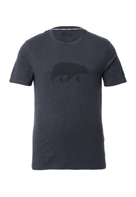 T-Shirt mit schwarzem Brustprint