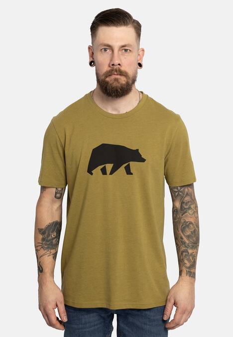 T-Shirt mit schwarzem Brustprint