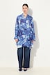 Longbluse, Batikmuster, A-Linie, Stehkragen, Langarm
