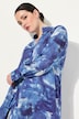 Longbluse, Batikmuster, A-Linie, Stehkragen, Langarm