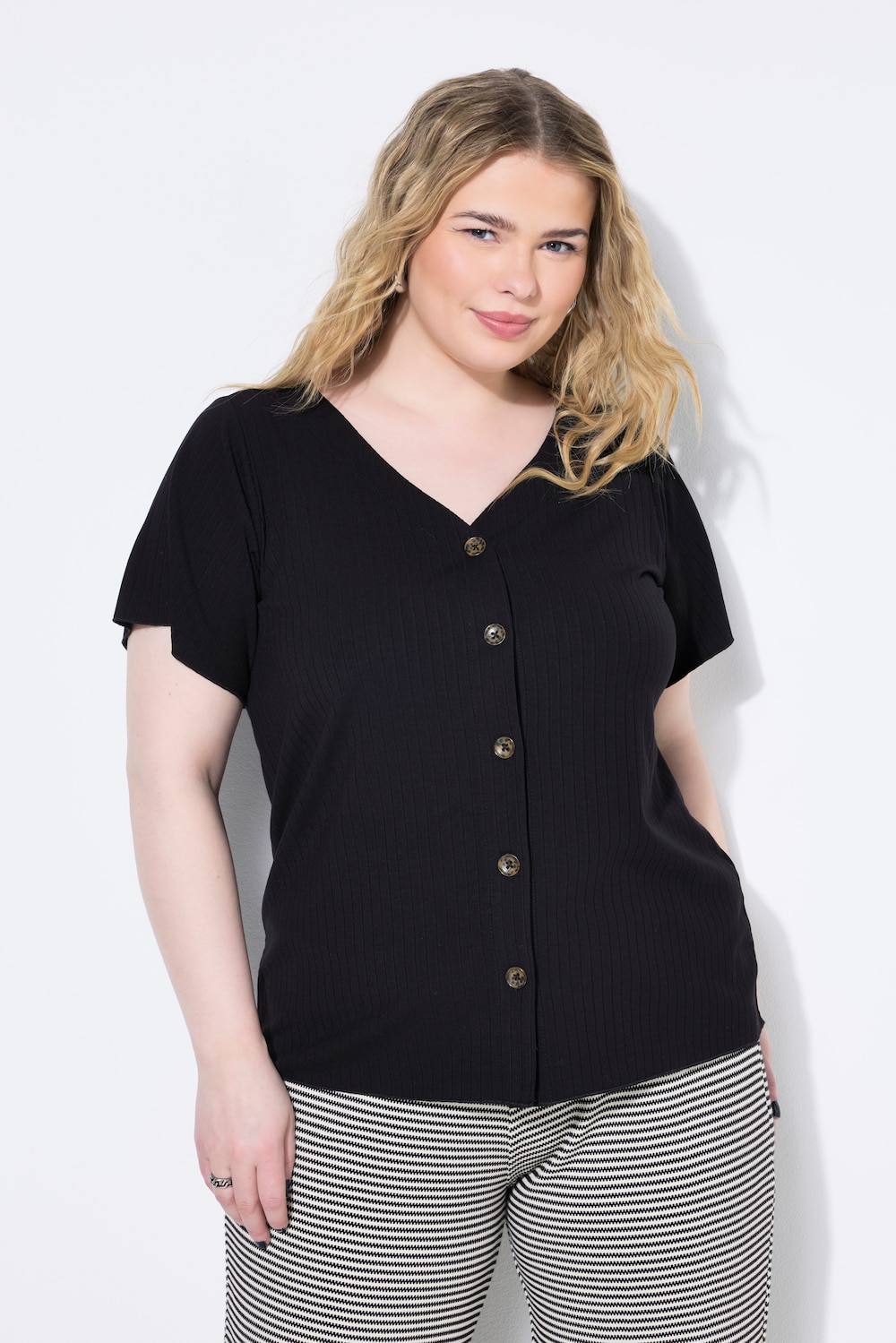 Rippshirt, Classic Shape, Flügel-Halbarm