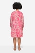 Kleid, Alloverdruck, Tunika-Ausschnitt, Langarm