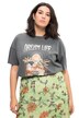 Oversize tričko, maxi potisk, vintage vzhled, kulatý výstřih, krátké rukávy