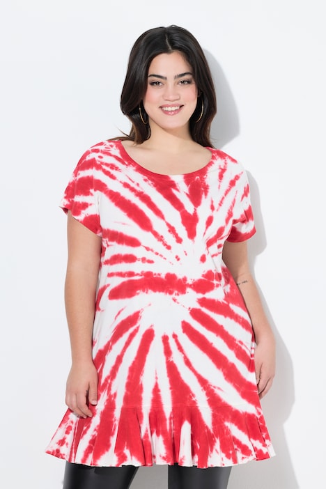 T-shirt, oversized, batikprint, ronde hals