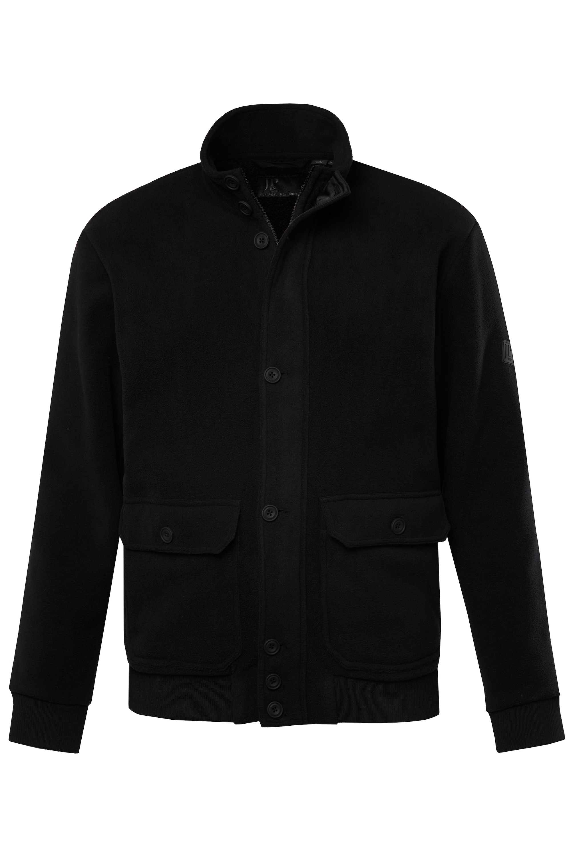 JP 1880 große Größen Sweatjacke L schwarz Fleeceblouson Teddyfutter Stehkragen