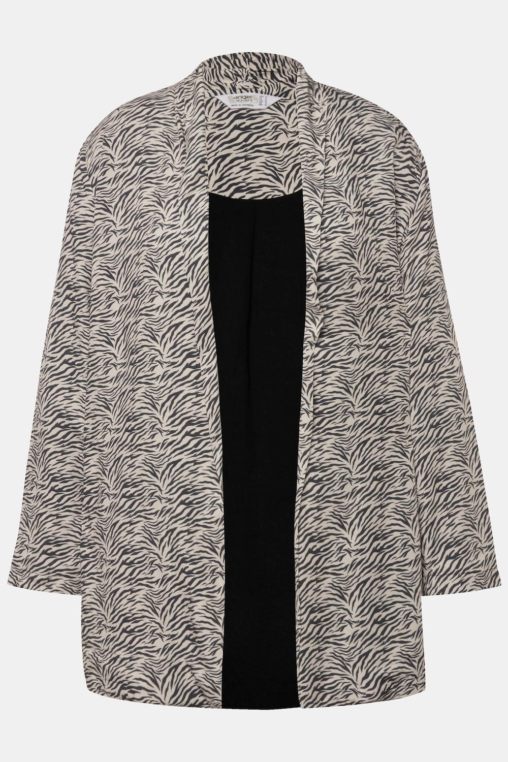 Stora storlekar Kimono, Dam, svart, storlek: 58, Viskos, Angel of Style