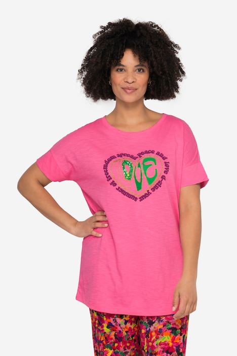 T-Shirt, oversized, LOVE Motiv, Halbarm