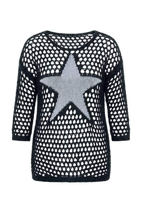 Svetr, Relax střih, hrubý úplet, hvězda, 3/4 rukávy