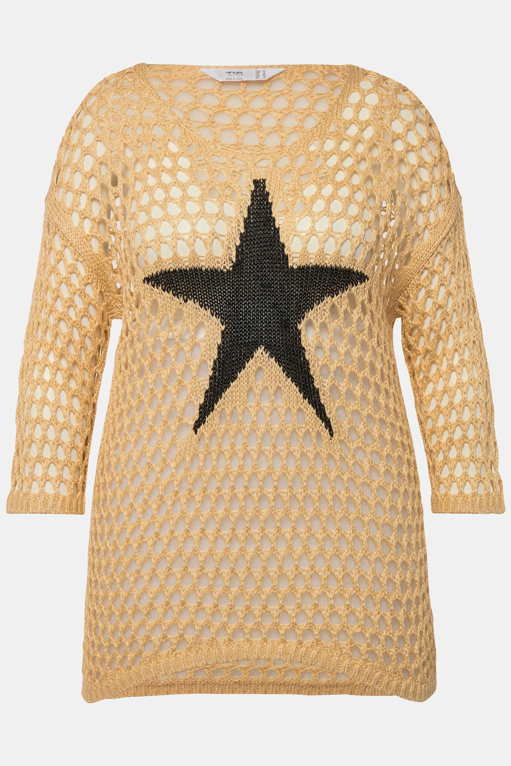 Stora storlekar Tröja, Dam, beige, storlek: 52, Syntetfibrer, Angel of Style