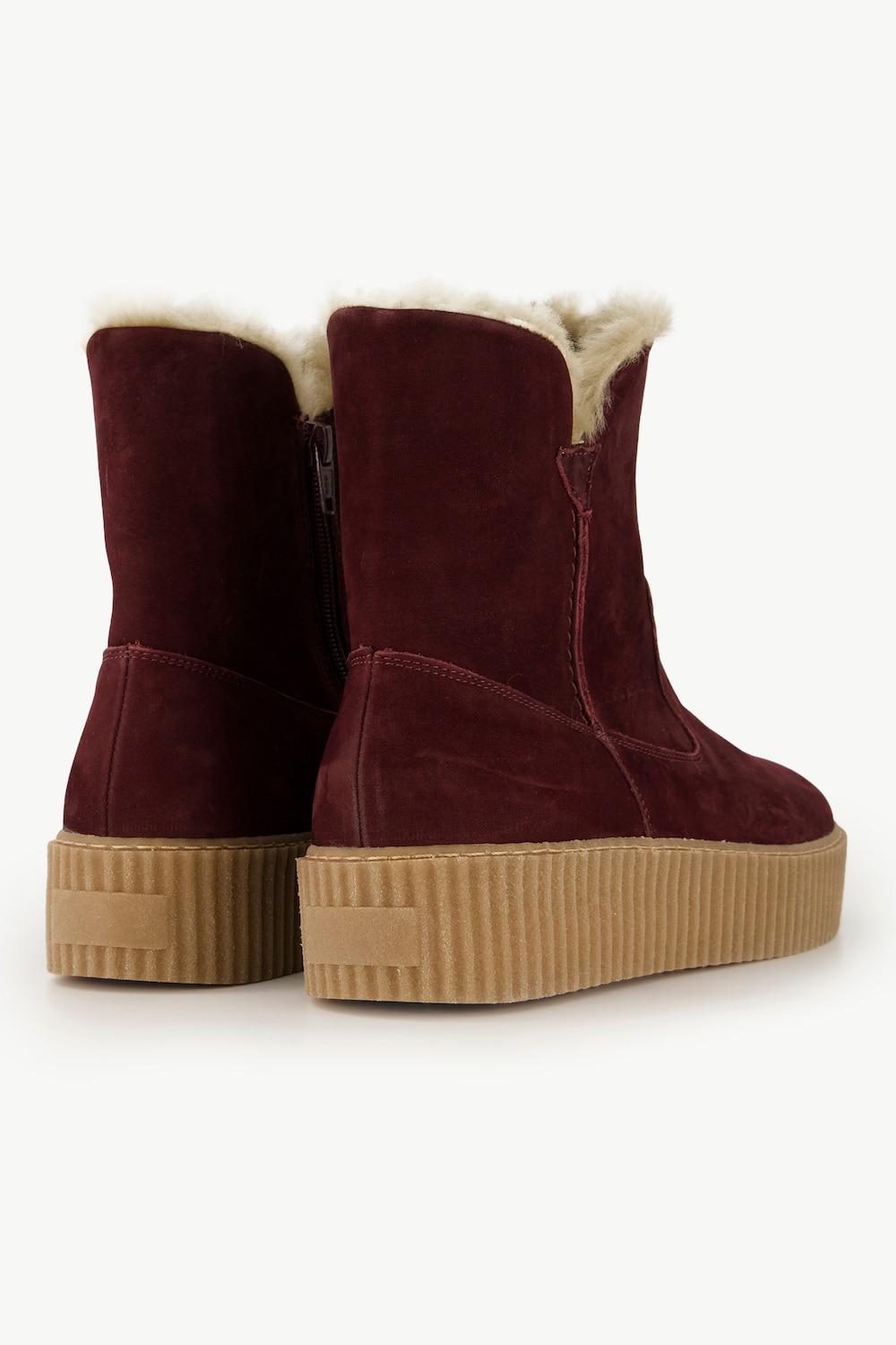 Stora storlekar Skinnboots, Dam, röd, storlek: 38, Läder/Ull, Ulla Popken