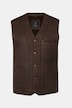 Gilet JP 1880 en cuir véritable, boutons - jusqu'au 7 XL