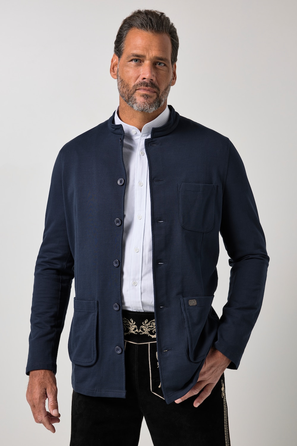 JP 1880 Trachtenjanker, FLEXNAMIC®, Trachten, Sweat, Stehkragen, Print, bis 8 XL