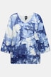 Pullover, batikprint, rhinsten, V-udskæring, 3/4-ærmer