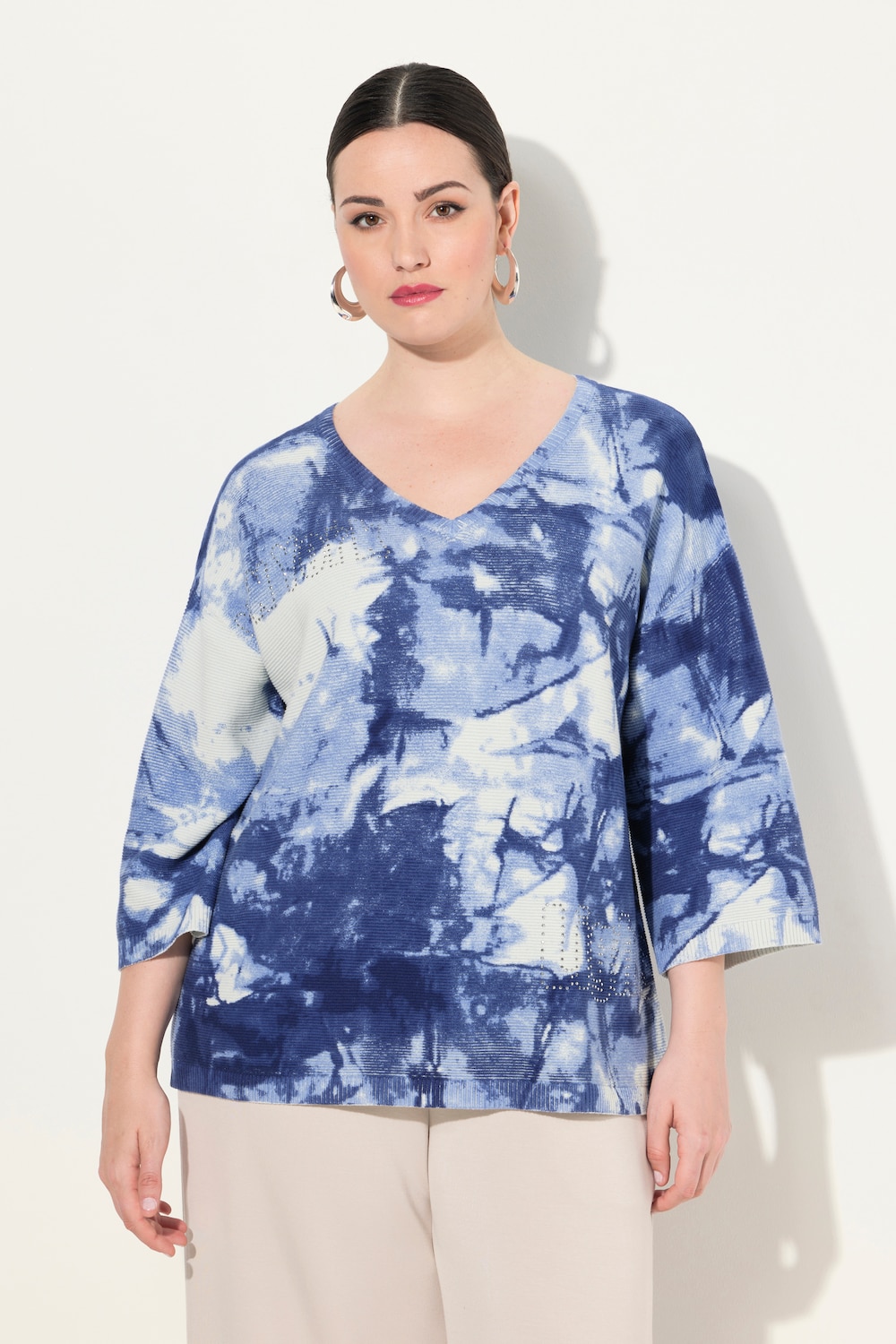 Große Größen Pullover, Damen, blau, Größe: 46/48, Baumwolle, Ulla Popken