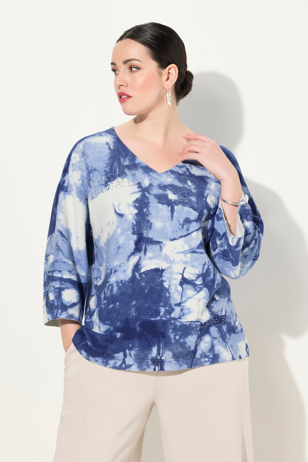 Große Größen Pullover, Damen, blau, Größe: 62/64, Baumwolle, Ulla Popken