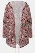 Hooded Long-Sleeve Sweat Fabric Animal Skin Pattern Jacket