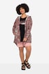 Hooded Long-Sleeve Sweat Fabric Animal Skin Pattern Jacket