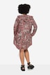 Hooded Long-Sleeve Sweat Fabric Animal Skin Pattern Jacket