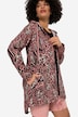 Hooded Long-Sleeve Sweat Fabric Animal Skin Pattern Jacket