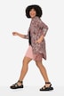 Hooded Long-Sleeve Sweat Fabric Animal Skin Pattern Jacket