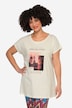 Dropped Shoulder Crew Neck T-Shirt with Large Print