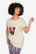 Dropped Shoulder Crew Neck T-Shirt with Large Print