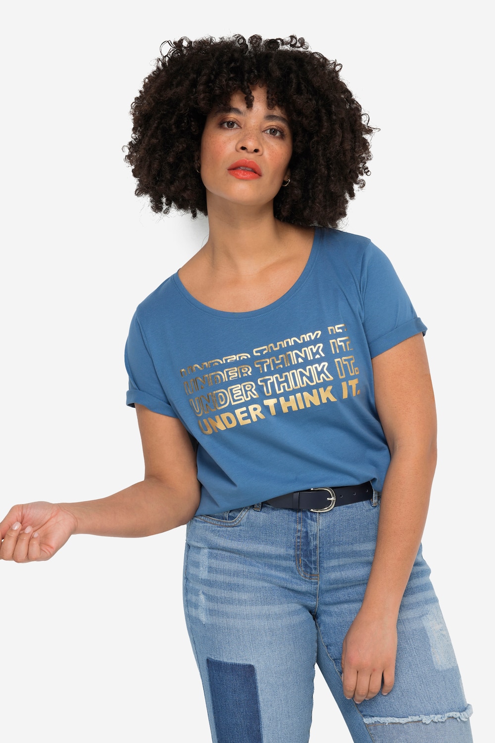 T-Shirt, Schriftzug, Rundhals, Halbarm