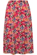 Midi sukně, A střih, květovaný vzor, elastický pas