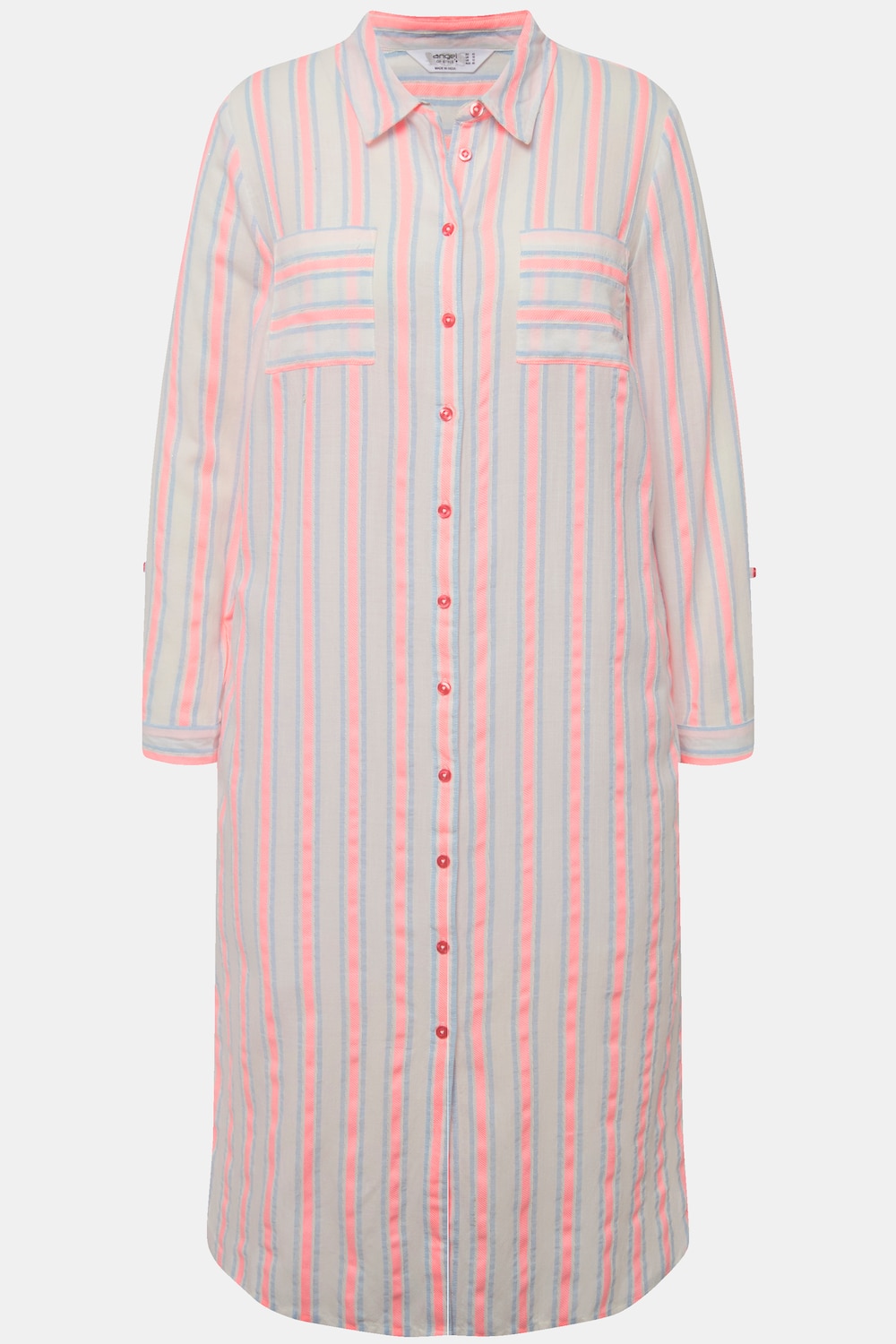 Stora storlekar Skjortklänning, Dam, rosa, storlek: 48, Bomull/Viskos/Polyester, Angel of Style
