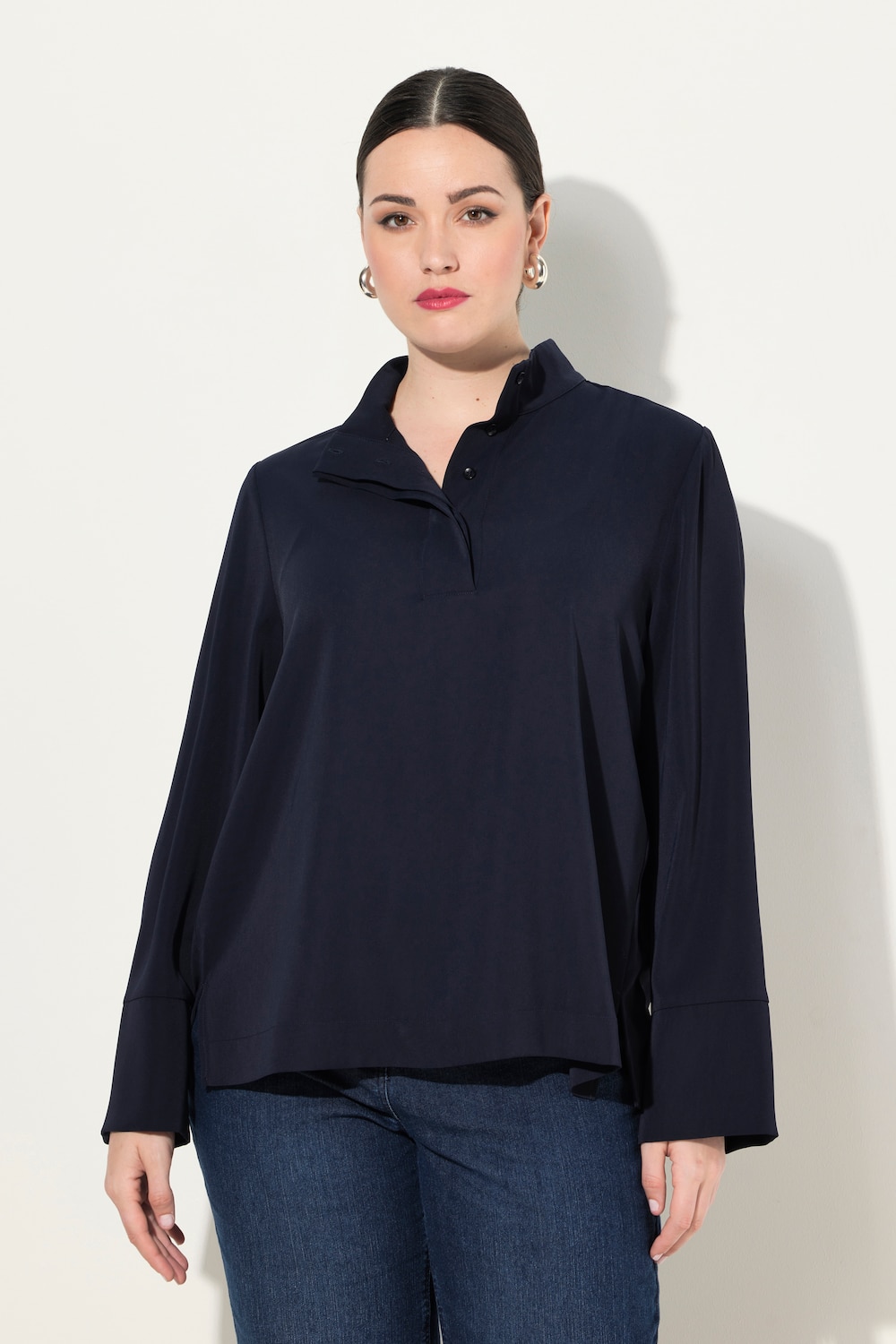 Große Größen Tunika, Damen, blau, Größe: 50/52, Polyester, Ulla Popken