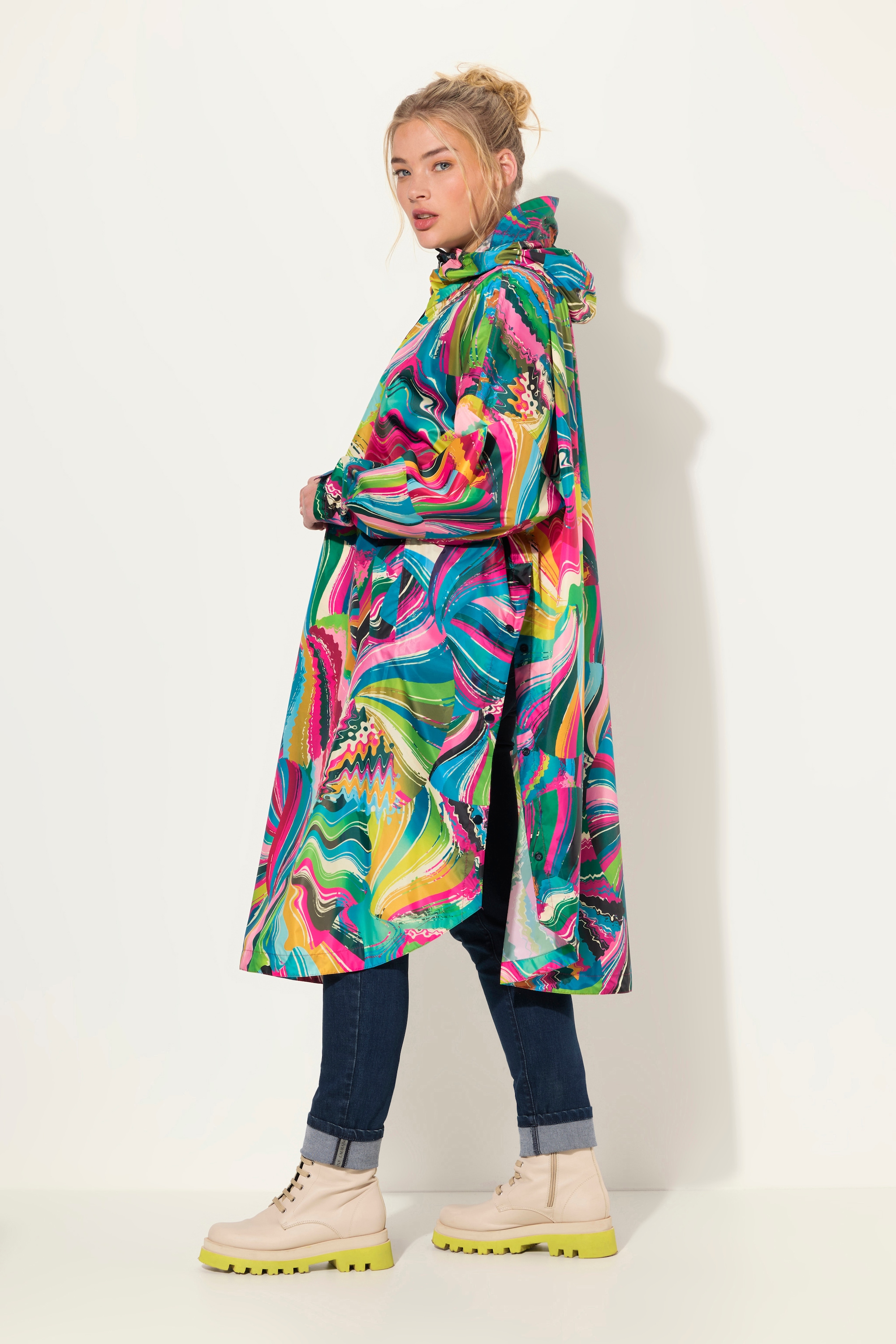 Laurasøn Damen Funktions Regencape Unisex Print Kapuze 831403